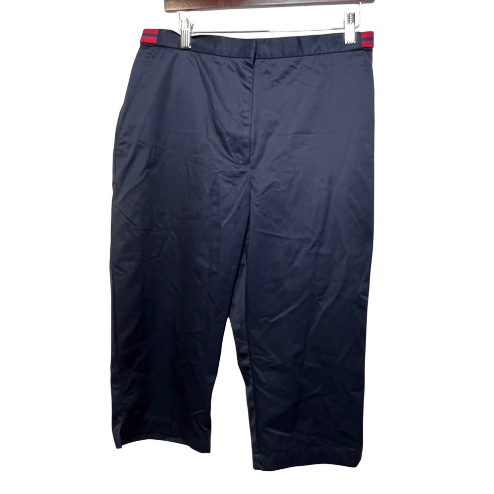 Liz Claiborne Womens Cropped Pants Liz sport Navy 31W Capri Trousers Y2K